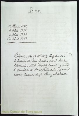Redención de 13 libras 18 sueldos otorgada por los herederos de Juan Giraud, por el Real Patrimon...