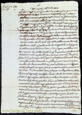 Spolit de Joseph Camps fadri ab Francina Gonaloñs als 24 de setembre de 1805