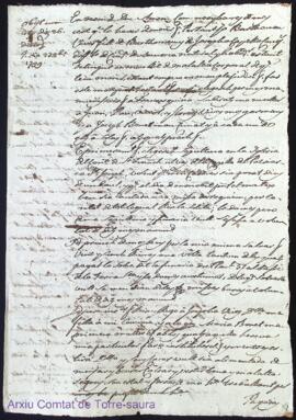 Testament de Barthomeu Vives y Capella als 17 Setembre 1799