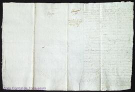 Document notarial (il·legible) de Bartomeu Guitart i Antònia Flory, oncle i neboda respectivament...