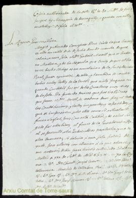 Copia authorizada de la orde Real de 30 Setembre de 1664 perque ly servesquia de desengañy y gove...