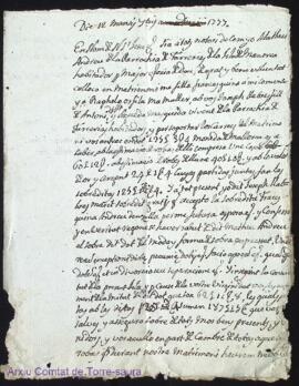 Spolit de Joseph Llabres amb Francesquina Andreu de las Ferrerias rebut als 12 Setembre 1777