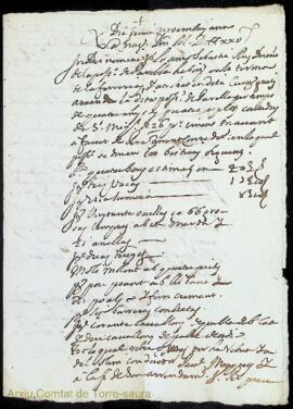 Documents notarials de diferent naturalesa i sobre diferents transaccions emesos l'any 1745 pel n...