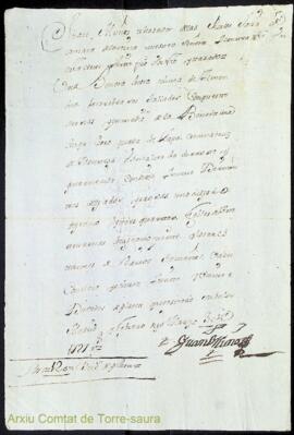 Document de taxació signat per Juan Muñoz, tasador de les reials joies de cambra de la reina Isab...