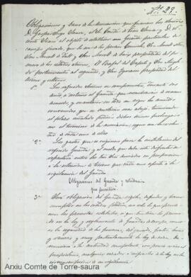 Acord d'obligacions i bases de l'associació creada entre Gaspar Jorge Saura, Gabriel Olives i Sau...