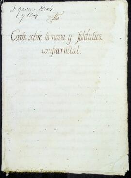 Carte sobre la nova y faldutica confrarnitat