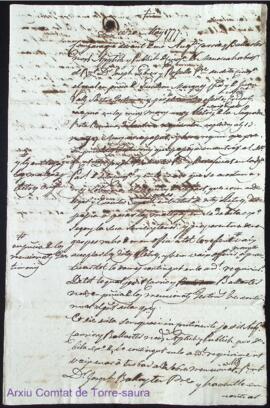 Requeriment fet a instancia del Rnt. Dt. Joseph Febrer y Rossello als 20 Maig 1777