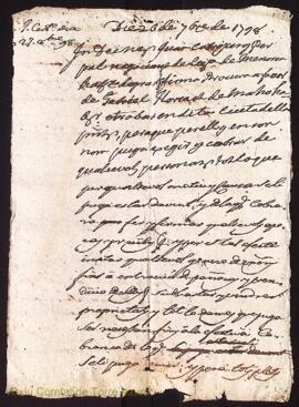 Poder firmat per Juan Cabrisses a favor de Gabriel Anrich als 26 Setembre 1798