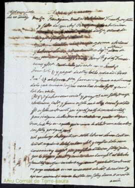 Testament de madó Margarita Benejam als 4 Setembre 1809