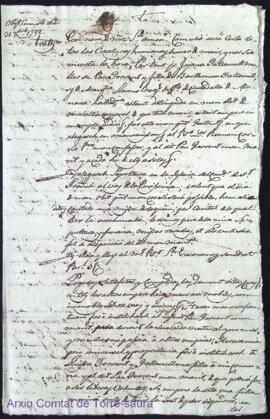 Testament de Juana Taltavull muller de Pau Torrent als 30 Desembre de 1782