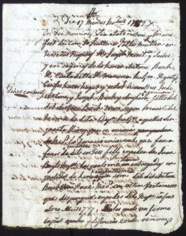 Apoca firmada per Francina Galbis a favor dels germans Bosch als 17 Novembre 1782