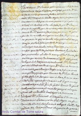 Document sobre una causa judicial entre Gabino Martorell i Gomila i Bernardo Magín Olives i Marto...