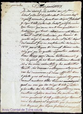 Arrendament de las tancas de Juan Gelabert á favor de Miquel Gelabert, 13 Juriol 1817