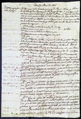 Contracte d'amitgeria del lloc de ses Fonts Rodones entre l'amo Jaume Gomila i Orfila i Marcos Ol...