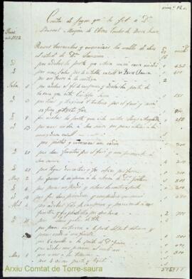 Justificants i comptes de despeses de diferents professionals per feines fetes a les propietats d...