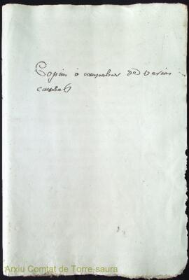 Copias o compulsas de varias causas  (relacionades amb l'herència que va rebre del seu pare Guill...