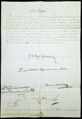 Reial carta de successió del títol de comte de Torre-saura a favor de Bernardo Magín Olives i Squ...