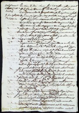 Testament de Magdalena Camps muller de Joseph Monjo als 24 Juñy 1799