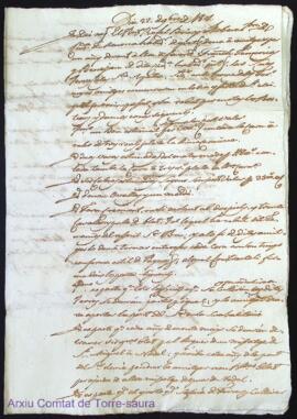 Contracte de amitges de las terras Sta. Agada als 22 Novembre 1801