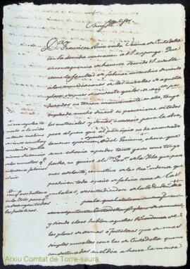 Documents relacionats amb la construcció del Molí des Comte (o Molí Nou) per part de Francisca Ol...