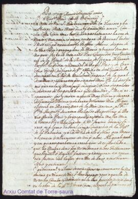 Testament de Leonard Piris conrredor de la possessio de la Montaña als 23 Agost 1736