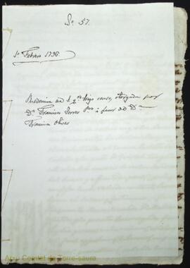 Redención de 1 quartera trigo censo, otorgada por Dn. Francisco Torres presbitero á favor de Dª F...