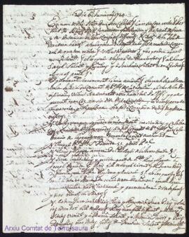 Testament del honor Barthomeu Piris y Gelabert de 6 Janer 1754