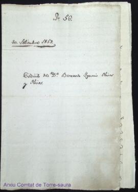 Codicilo de Dn. Bernardo Ignacio Olives y Olives