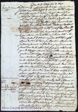 Appocha firmada per Maria Anna Gelabert a favor de sos germans als 18 Desembre 1809