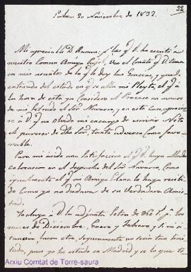 Correspondència emesa per Juan Dameto entre 1832 i 1834 des de Palma adreçada a D. Ramon