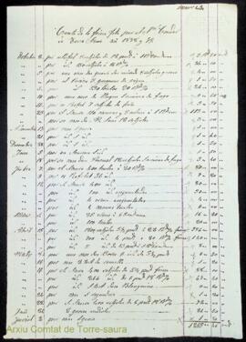 Justificants de compres i comptes de despeses de diferents professionals per feines fetes a les p...