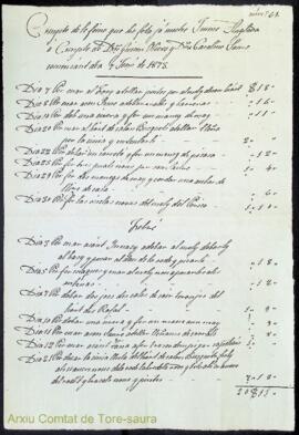 Justificants de compres i comptes de despeses de diferents professionals per feines fetes a les p...