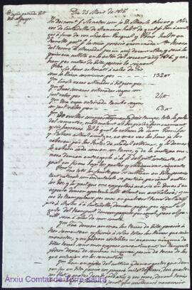 Contracte de Sta. Teresa 25 Mars 1816 (entre Marcos Olives i Olives i Nicolau Pascual i Pons)