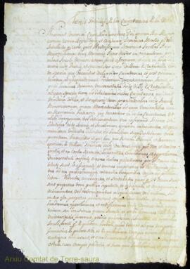 Letre ó Privilegi de las Quintanas de la Vila