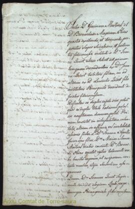 Cláusula hereditaria sobre l'herència de Juan Quart i Miralles als seus descendents