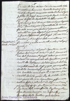 Testament de Angela Casasnovas Vda als 30 Juny 1799