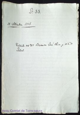 Codicilo de Dn. Bernardo José Olives y de Nadal