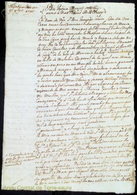 Testament de mestre Juan Comellas texidor, al primer octubre 1736