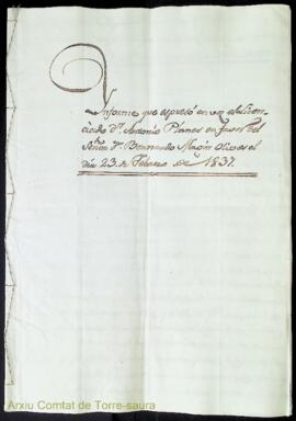 Informe que expresó en voz el Licenciado Dn. Antonio Planes en favor del señor Dn. Bernardo Magín...