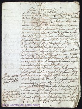 Testament de Miquel Caymaris y Casasnovas ferrer als 27 Desembre 1759