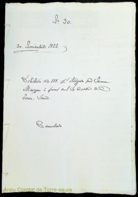 Debitorio de 108 libras otorgado por Juana Marques á favor del Sr. Conde de Torre-Saura, dia 30 N...