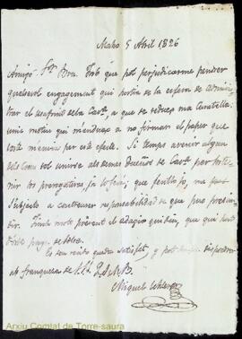 Correspondència emesa per diferents remitents adreçada a Rafael Bru, prevere, sobre assumptes rel...