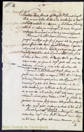 Acord signat entre Bernardo José Olives i Olives, en representació del propietaris de les cavalle...