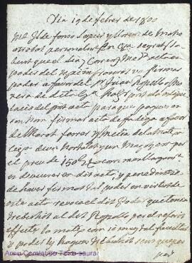 Revocació del poder firmat per Ildefonso Saquer el dia 19 de Febrer de 1809