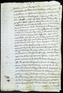 Còpies autenticades dels albarans per a l'arrendament dels delmaris de blat i ordi dels anys 1718...