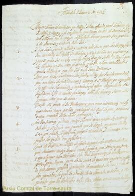 Escrit emès pel coronel britànic Richard Kane adreçat als jurats de la Universitat General de Men...