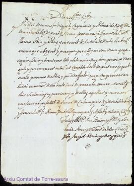 Procuració de Miquel Caymaris i Ribera de Ciutadella a favor Llorenç Pons i Pons, escrivent de Maó