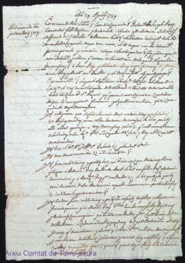 Testament de Joseph Pons y Salort als 29 Abril 1759