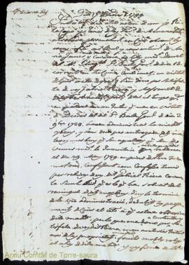 Diffinicio firmada per Rita Capo á favor de Gabriel Riera als 17 Febrer 1799