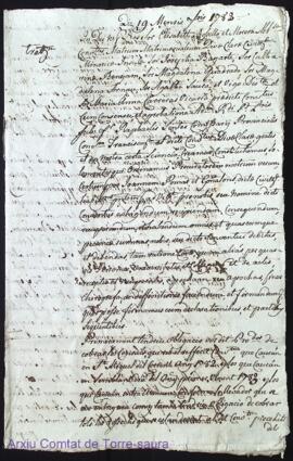 Poder firmat per el Convent de Sta. Clara á favor de Juan Pomar Goñalons als 19 Setembre 1782